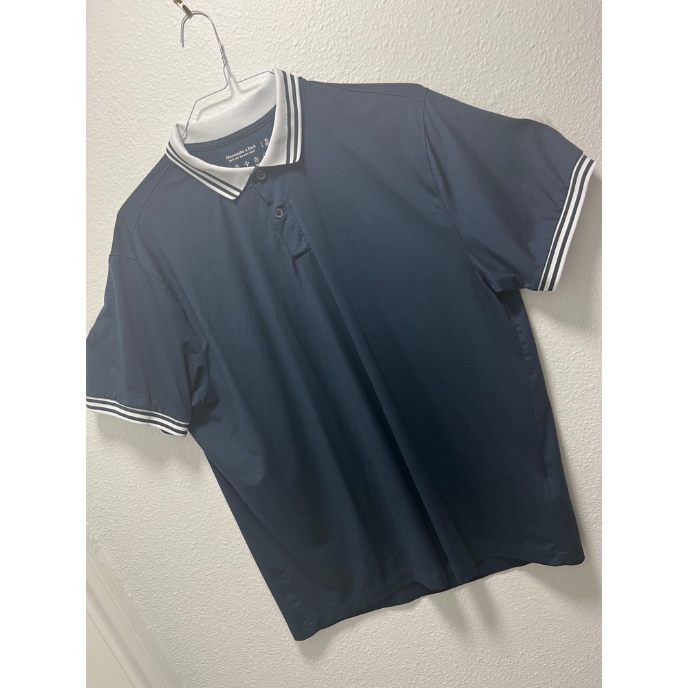 Abercrombie & Fitch Knit Polo Shirt Mens Blue Regular Fit - Size X-Large